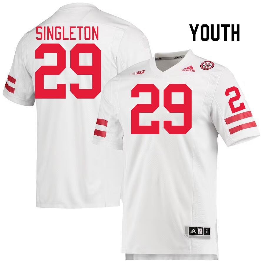 Youth #29 DeShon Singleton Nebraska Cornhuskers College Football Jerseys Stitched Sale-White